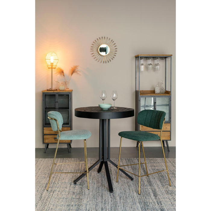 Barkruk Jolien Goud/light Nylon en polyester Groen 65cm