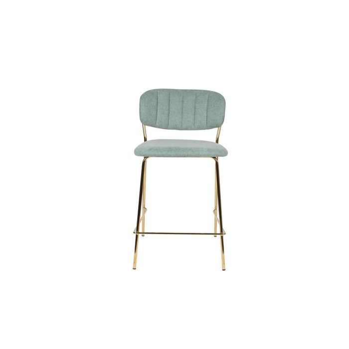 Barkruk Jolien Goud/light Nylon en polyester Groen 65cm-Barkrukken-Creating Home