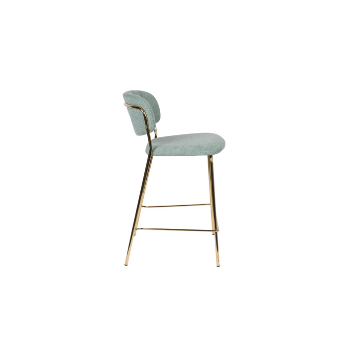Barkruk Jolien Goud/light Nylon en polyester Groen 65cm-Barkrukken-Creating Home