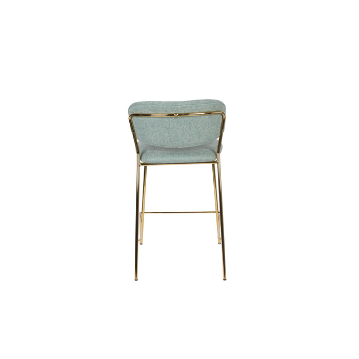 Barkruk Jolien Goud/light Nylon en polyester Groen 65cm-Barkrukken-Creating Home