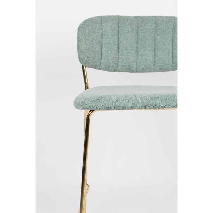 Barkruk Jolien Goud/light Nylon en polyester Groen 65cm-Barkrukken-Creating Home