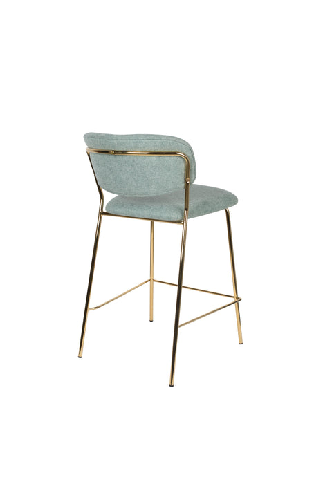 Barkruk Jolien Goud/light Nylon en polyester Groen 65cm-Barkrukken-Creating Home