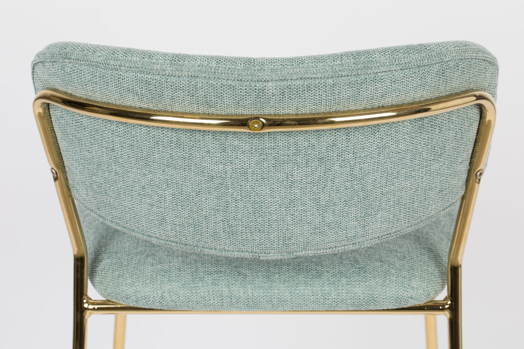 Barkruk Jolien Goud/light Nylon en polyester Groen 65cm-Barkrukken-Creating Home