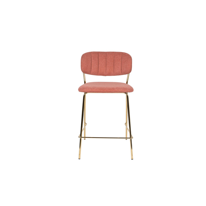 Barkruk Jolien Goud/roze Nylon en polyester Roze 65cm-Barkrukken-Creating Home