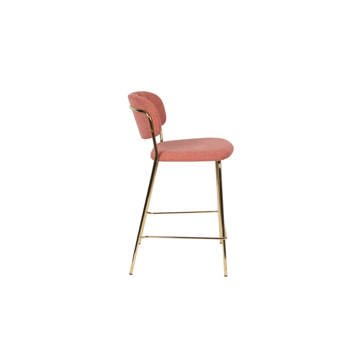 Barkruk Jolien Goud/roze Nylon en polyester Roze 65cm-Barkrukken-Creating Home