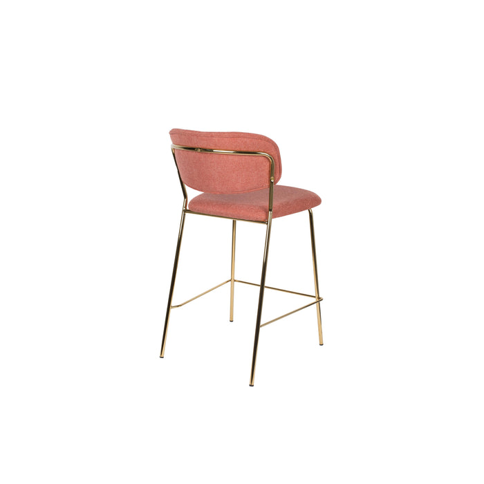 Barkruk Jolien Goud/roze Nylon en polyester Roze 65cm-Barkrukken-Creating Home