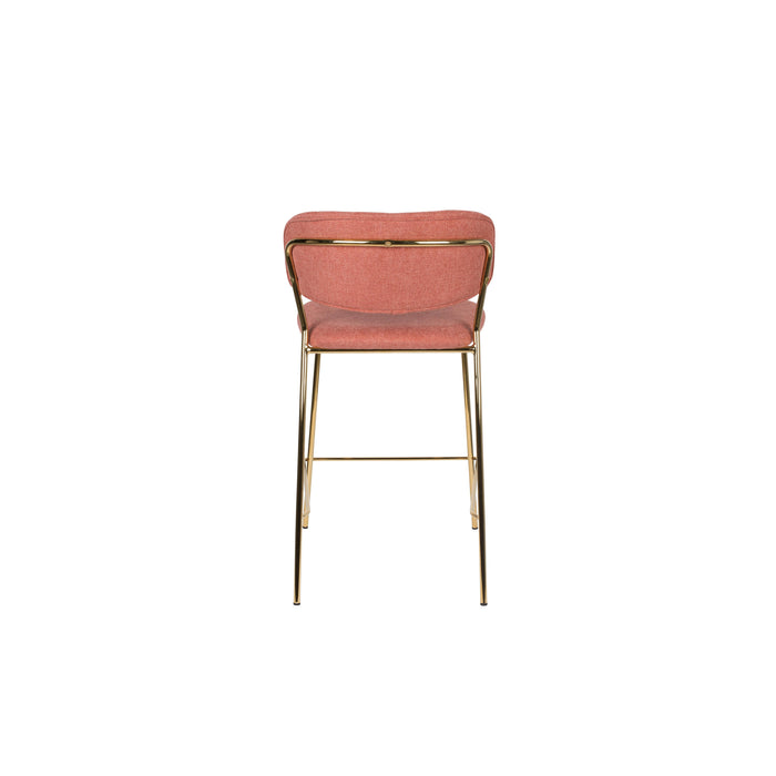 Barkruk Jolien Goud/roze Nylon en polyester Roze 65cm-Barkrukken-Creating Home