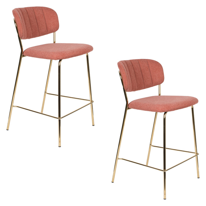 Barkruk Jolien Goud/roze Nylon en polyester Roze 65cm