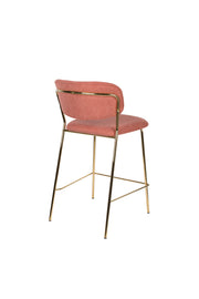 Barkruk Jolien Goud/roze Nylon en polyester Roze 65cm-Barkrukken-Creating Home
