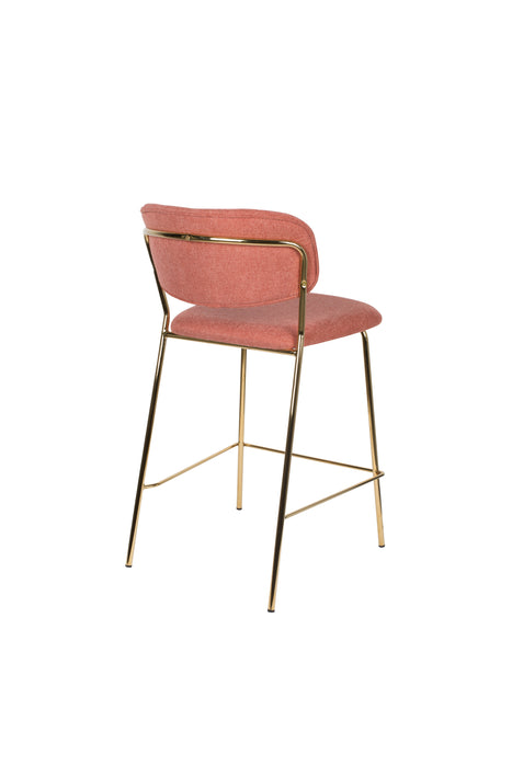 Barkruk Jolien Goud/roze Nylon en polyester Roze 65cm-Barkrukken-Creating Home