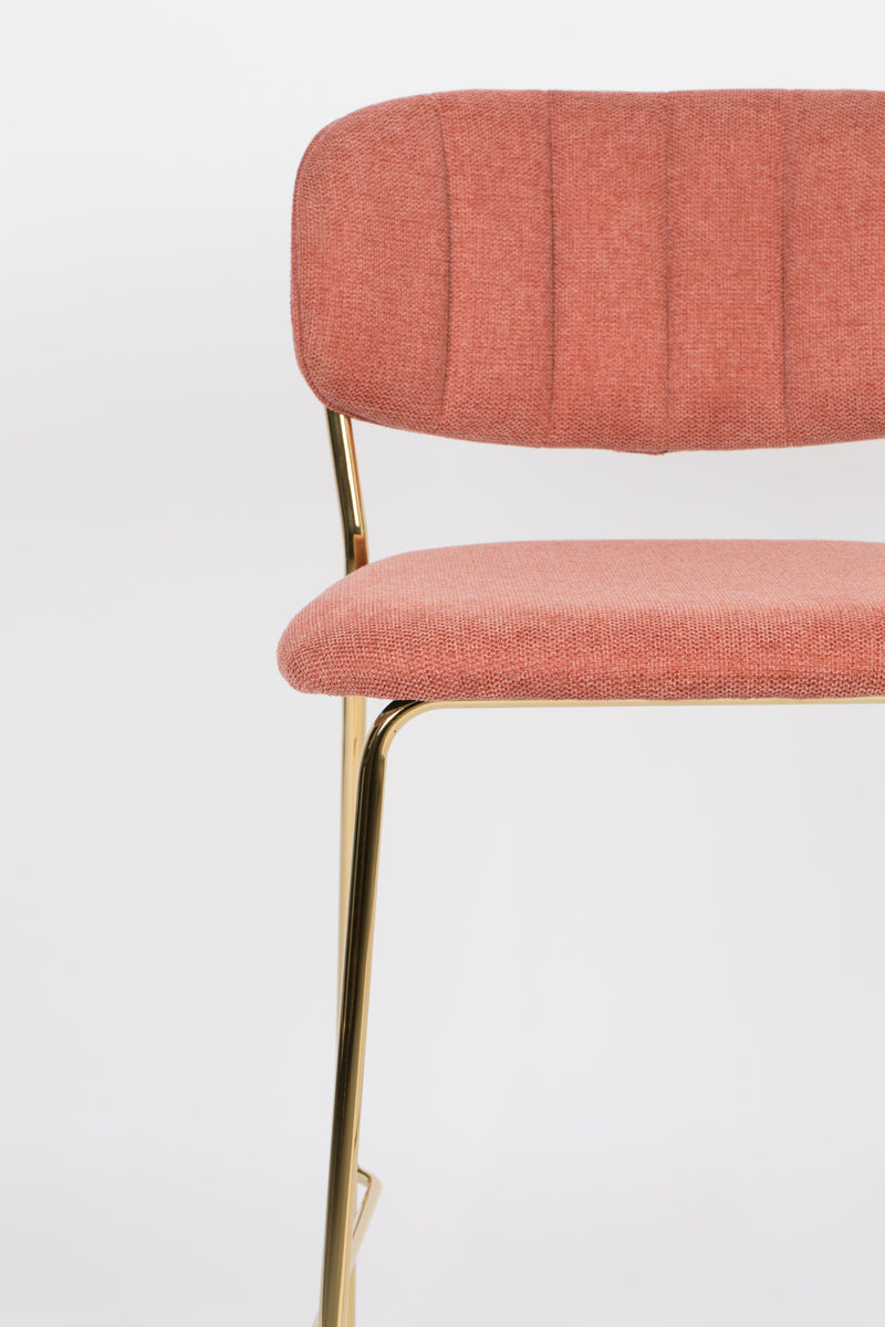 Barkruk Jolien Goud/roze Nylon en polyester Roze 65cm-Barkrukken-Creating Home