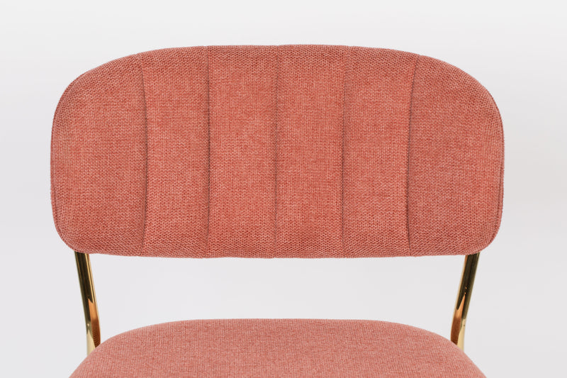 Barkruk Jolien Goud/roze Nylon en polyester Roze 65cm-Barkrukken-Creating Home