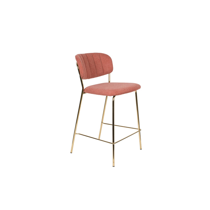 Barkruk Jolien Goud/roze Nylon en polyester Roze 65cm-Barkrukken-Creating Home