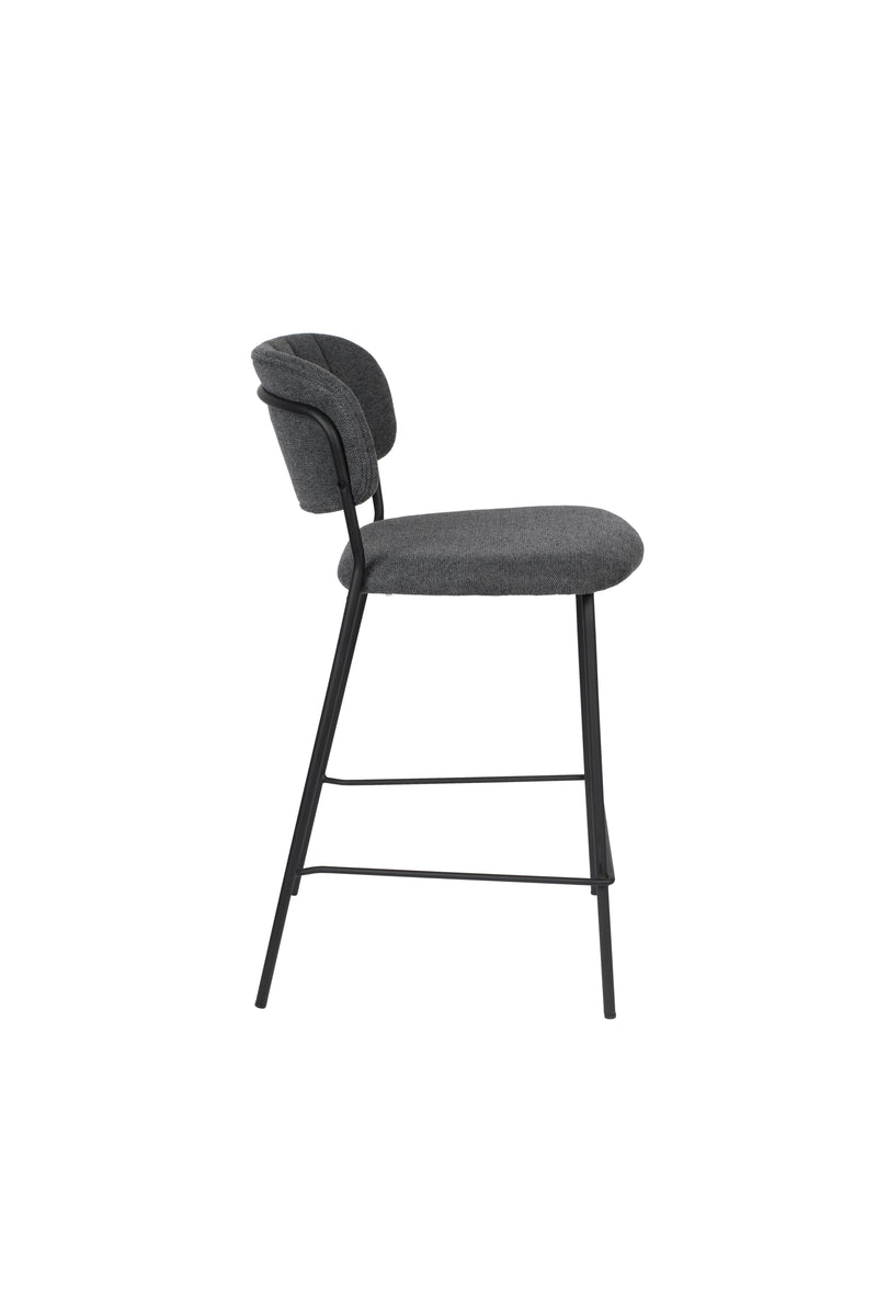 Barkruk Jolien Nylon en polyester Donkergrijs 65cm-Barkrukken-Creating Home