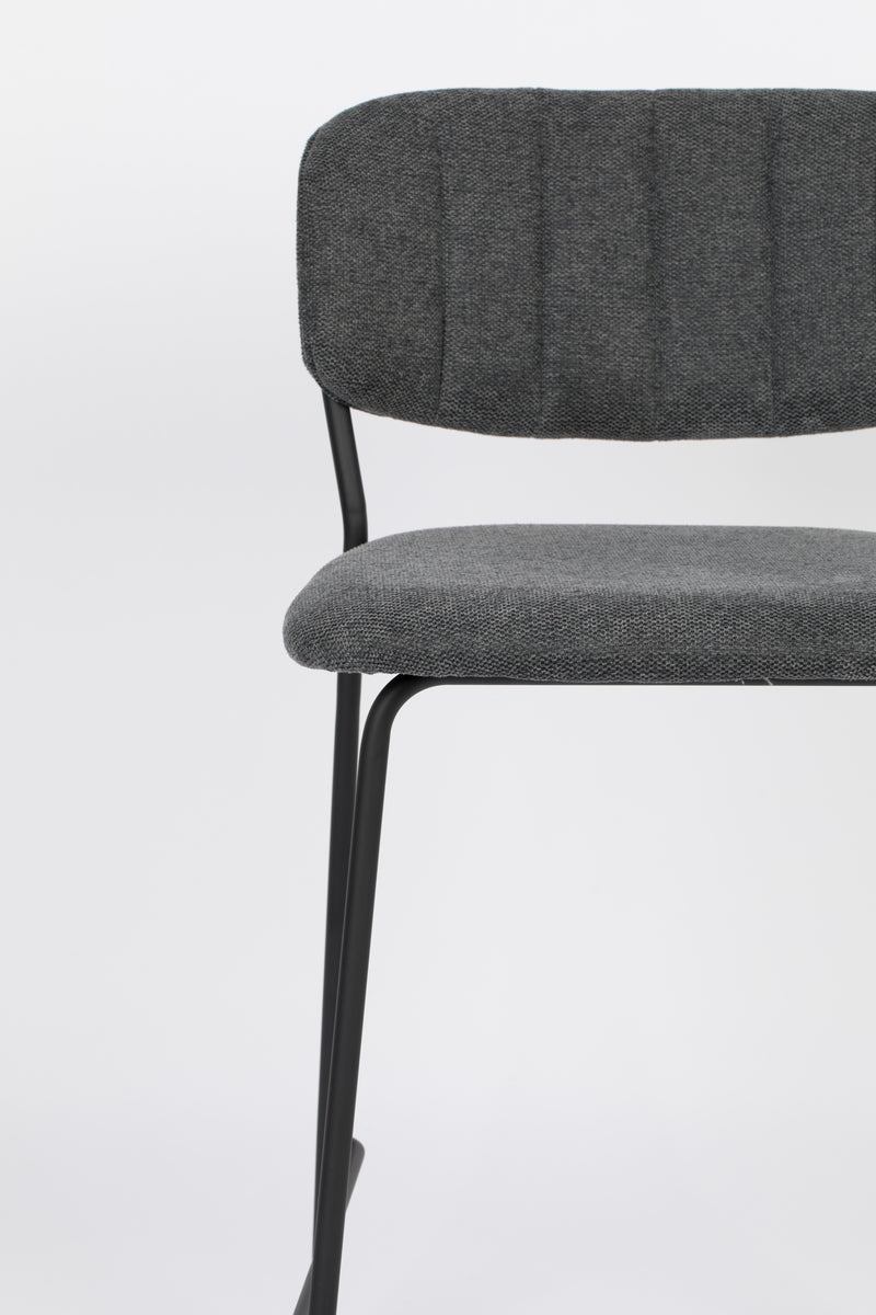 Barkruk Jolien Nylon en polyester Donkergrijs 65cm-Barkrukken-Creating Home