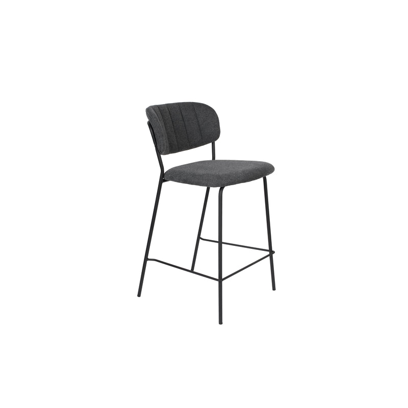 Barkruk Jolien Nylon en polyester Donkergrijs 65cm-Barkrukken-Creating Home