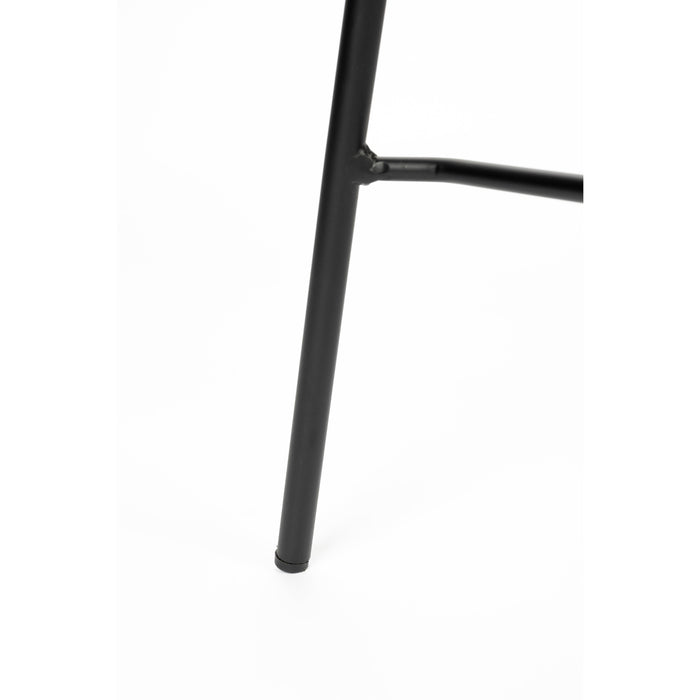 Barkruk Jolien Zwart/bouclã© Nylon en polyester Wit 65cm-Barkrukken-Creating Home