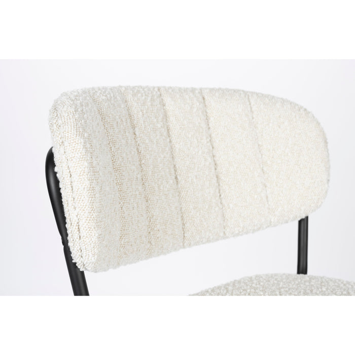 Barkruk Jolien Zwart/bouclã© Nylon en polyester Wit 65cm-Barkrukken-Creating Home