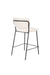 Barkruk Jolien Zwart/bouclã© Nylon en polyester Wit 65cm-Barkrukken-Creating Home