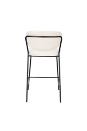 Barkruk Jolien Zwart/bouclã© Nylon en polyester Wit 65cm-Barkrukken-Creating Home