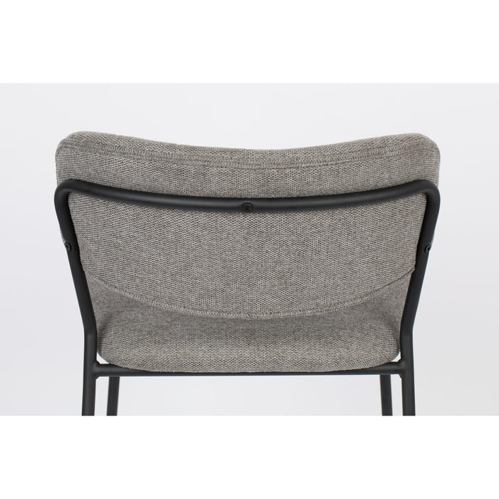 Barkruk Jolien Zwart/grijs Nylon en polyester Grijs 65cm-Barkrukken-Creating Home