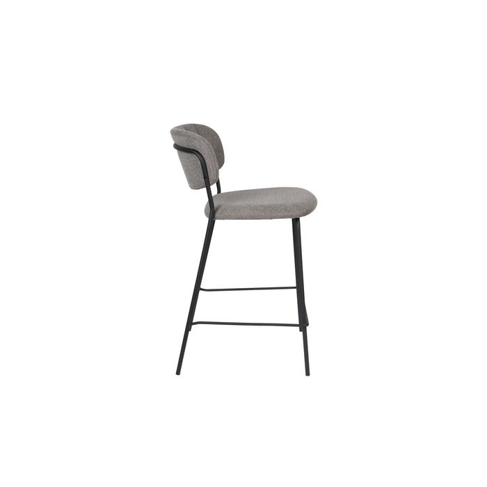 Barkruk Jolien Zwart/grijs Nylon en polyester Grijs 65cm-Barkrukken-Creating Home