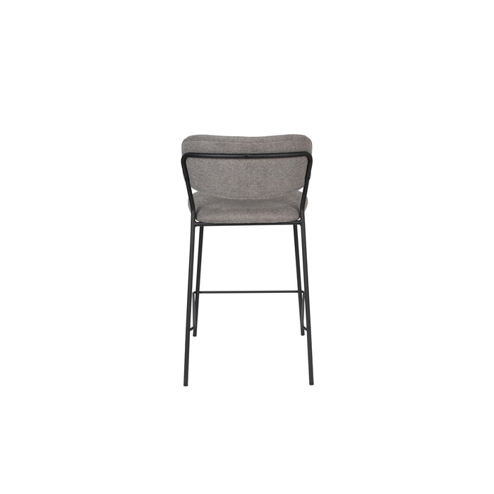 Barkruk Jolien Zwart/grijs Nylon en polyester Grijs 65cm-Barkrukken-Creating Home