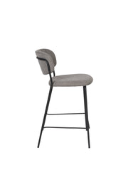 Barkruk Jolien Zwart/grijs Nylon en polyester Grijs 65cm-Barkrukken-Creating Home