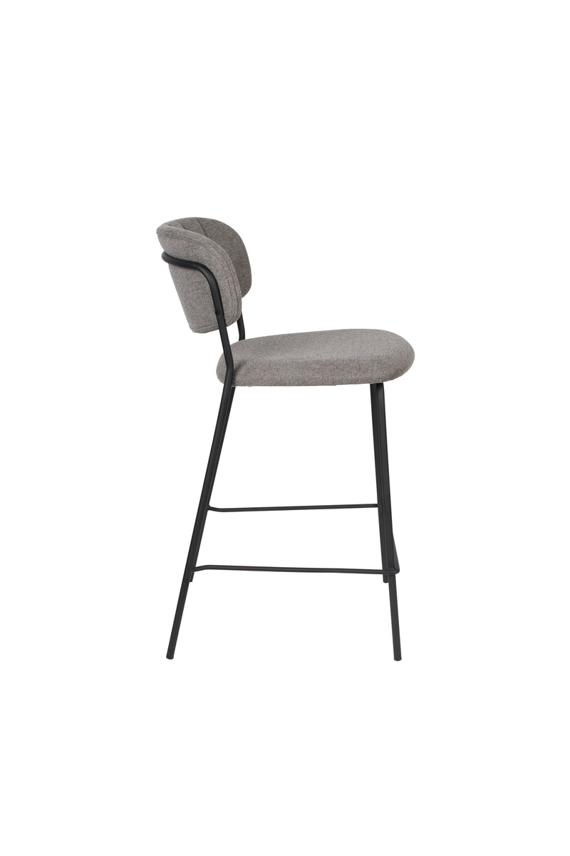 Barkruk Jolien Zwart/grijs Nylon en polyester Grijs 65cm-Barkrukken-Creating Home