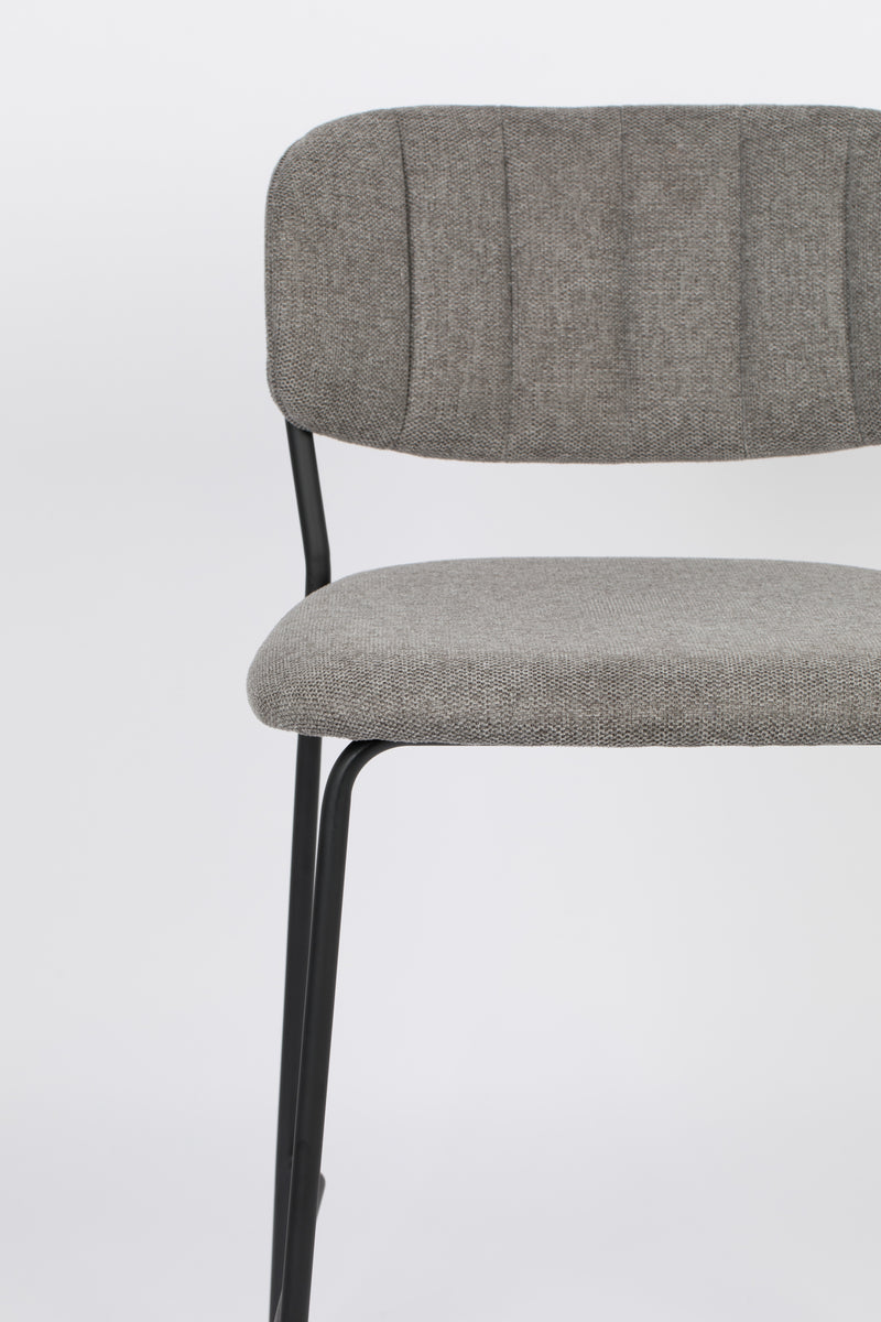 Barkruk Jolien Zwart/grijs Nylon en polyester Grijs 65cm-Barkrukken-Creating Home