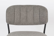 Barkruk Jolien Zwart/grijs Nylon en polyester Grijs 65cm-Barkrukken-Creating Home