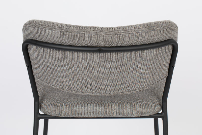 Barkruk Jolien Zwart/grijs Nylon en polyester Grijs 65cm-Barkrukken-Creating Home