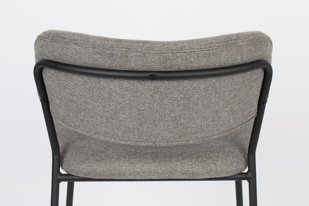 Barkruk Jolien Zwart/grijs Nylon en polyester Grijs 65cm-Barkrukken-Creating Home