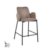 Barkruk Joni Taupe Micro Suede Laag 51x53x94 cm-Barkrukken-LABEL51
