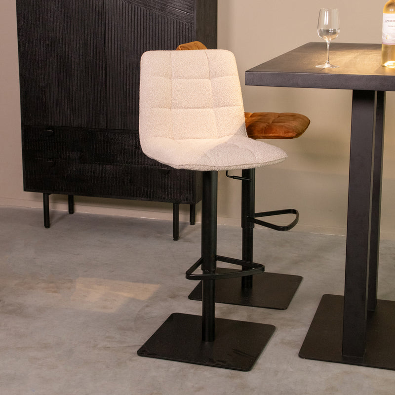 Barkruk Juul Naturel Boucle Gaslift 45x56x113 cm-Barkrukken-LABEL51