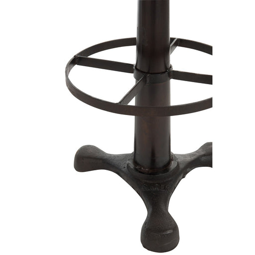 Barkruk Leer/Metaal Zwart 37x37x80 cm-Barkrukken-J-Line