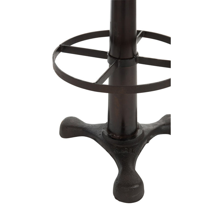 Barkruk Leer/Metaal Zwart 37x37x80 cm-Barkrukken-J-Line