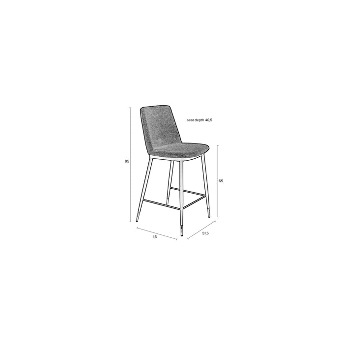 Barkruk Lionel Nylon en polyester Donkergrijs 65cm