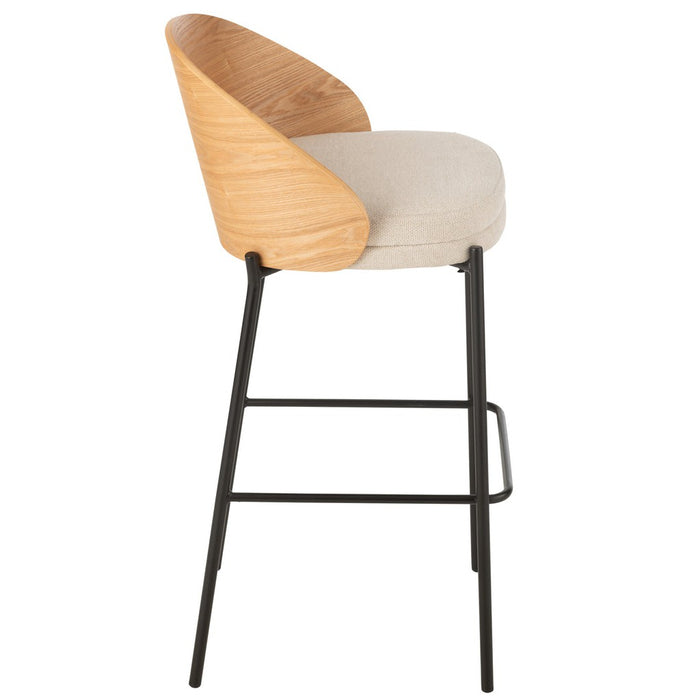 Barkruk Naturel Polyester 50 cm 50.5x53.1x97.8 cm-Barkrukken-J-Line