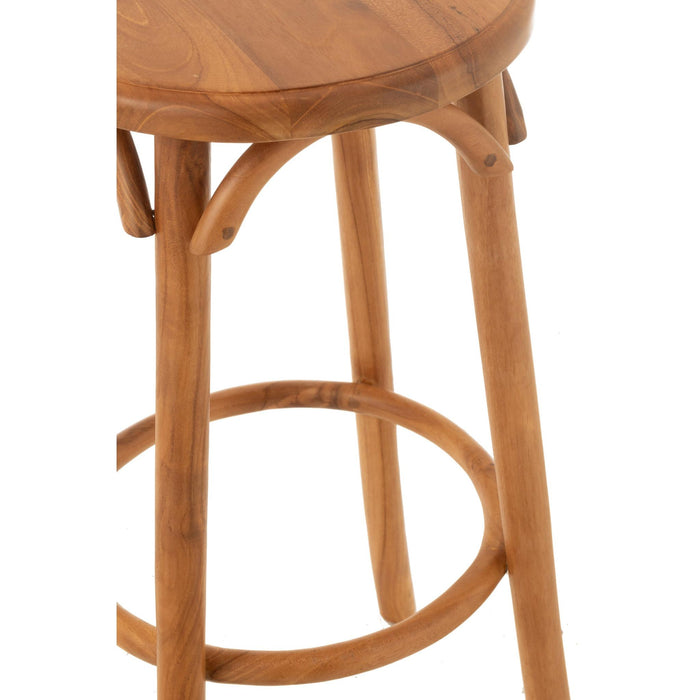 Barkruk Naturel Teakhout 35 cm 35x35x75 cm-Barkrukken-J-Line