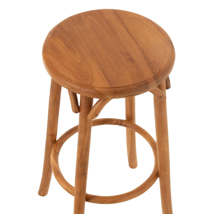 Barkruk Naturel Teakhout 35 cm 35x35x75 cm-Barkrukken-J-Line