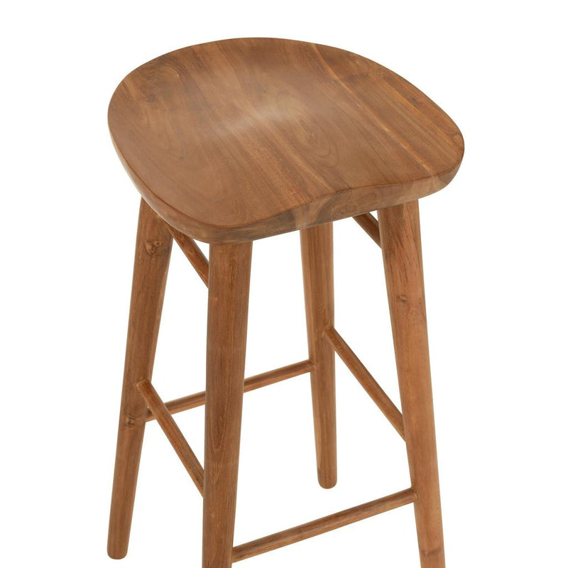 Barkruk Naturel Teakhout 42 cm 39x39.5x75.5 cm-Barkrukken-J-Line