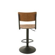 Barkruk Populierenhout Metaal Bruin 79 cm 40x40x105 cm-Barkrukken-J-Line