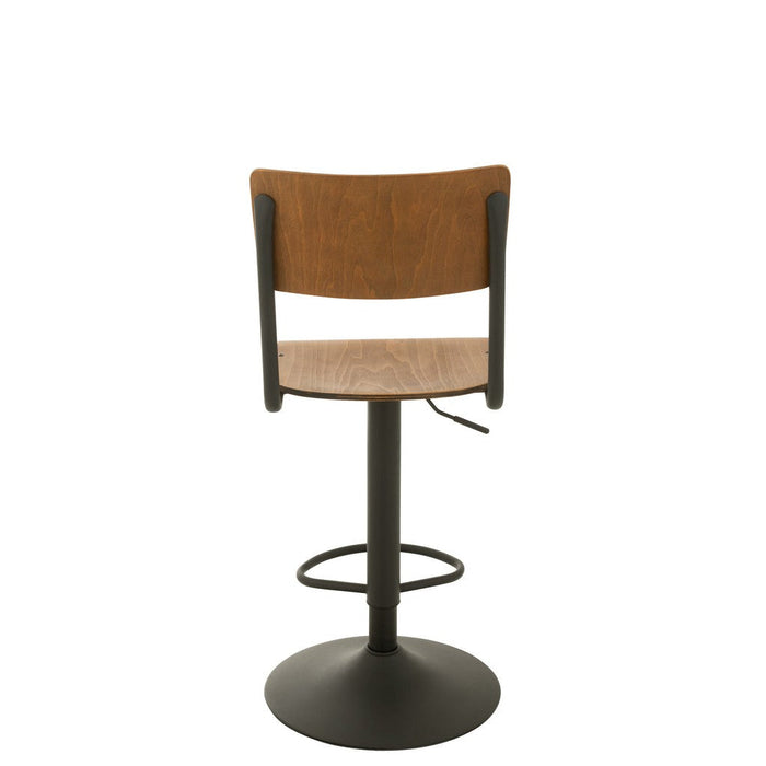 Barkruk Populierenhout Metaal Bruin 79 cm 40x40x105 cm-Barkrukken-J-Line