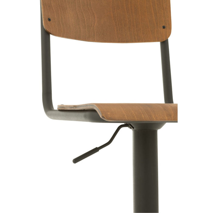 Barkruk Populierenhout Metaal Bruin 79 cm 40x40x105 cm-Barkrukken-J-Line