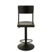 Barkruk Populierenhout Metaal Zwart 79 cm 40x40x105 cm-Barkrukken-J-Line