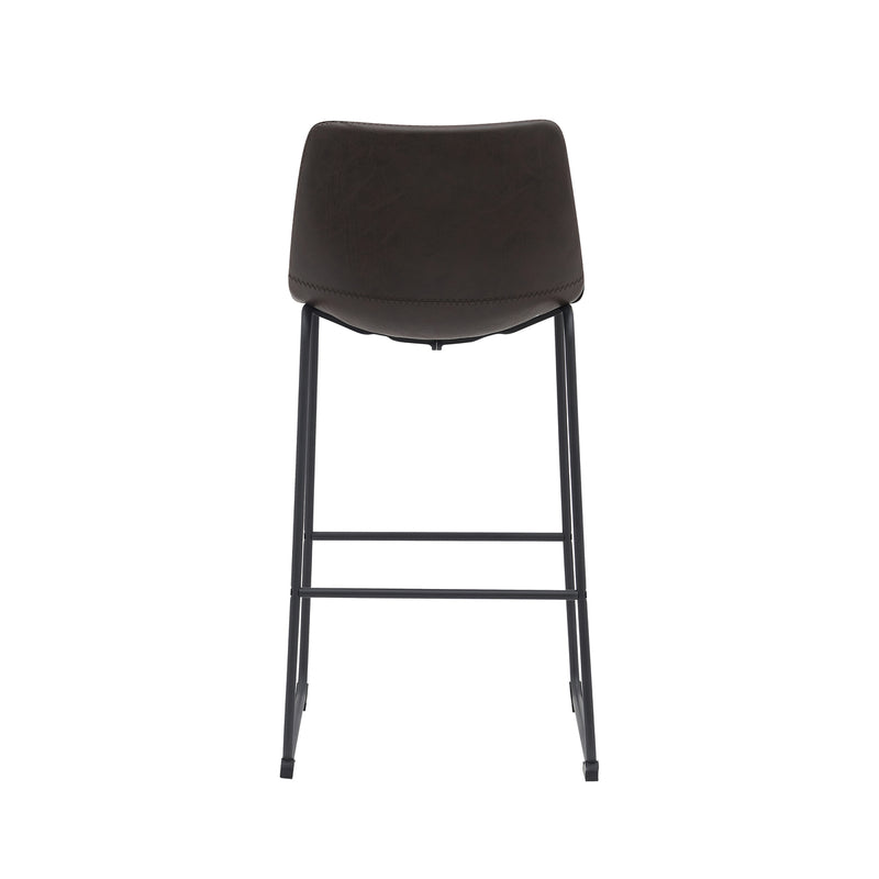 Barkruk Risto Donkerbruin Kunstleder Hoog 47x56x102 cm-Barkrukken-LABEL51