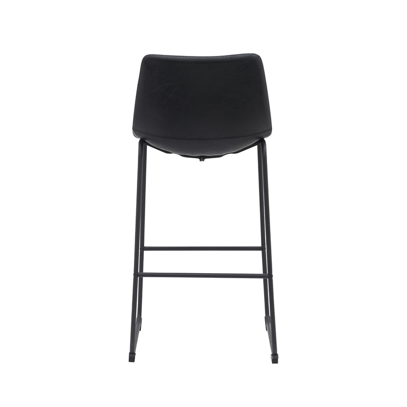 Barkruk Risto Zwart Kunstleder Hoog 47x56x102 cm-Barkrukken-LABEL51