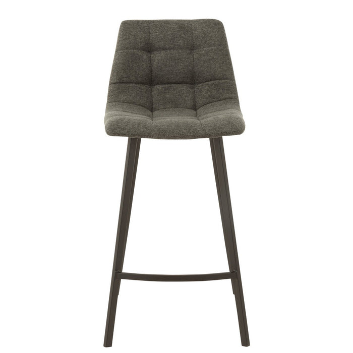 Barkruk Stephane Textiel/Metaal Donker Grijs Grijs/greige 43 cm-Barkrukken-J-Line