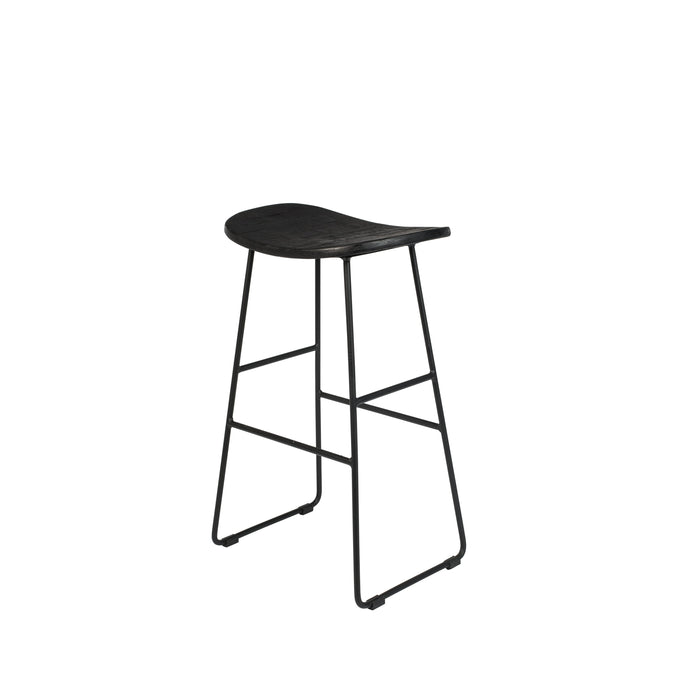 Barkruk Tangle Teak Zwart 62cm-Barkrukken-Creating Home